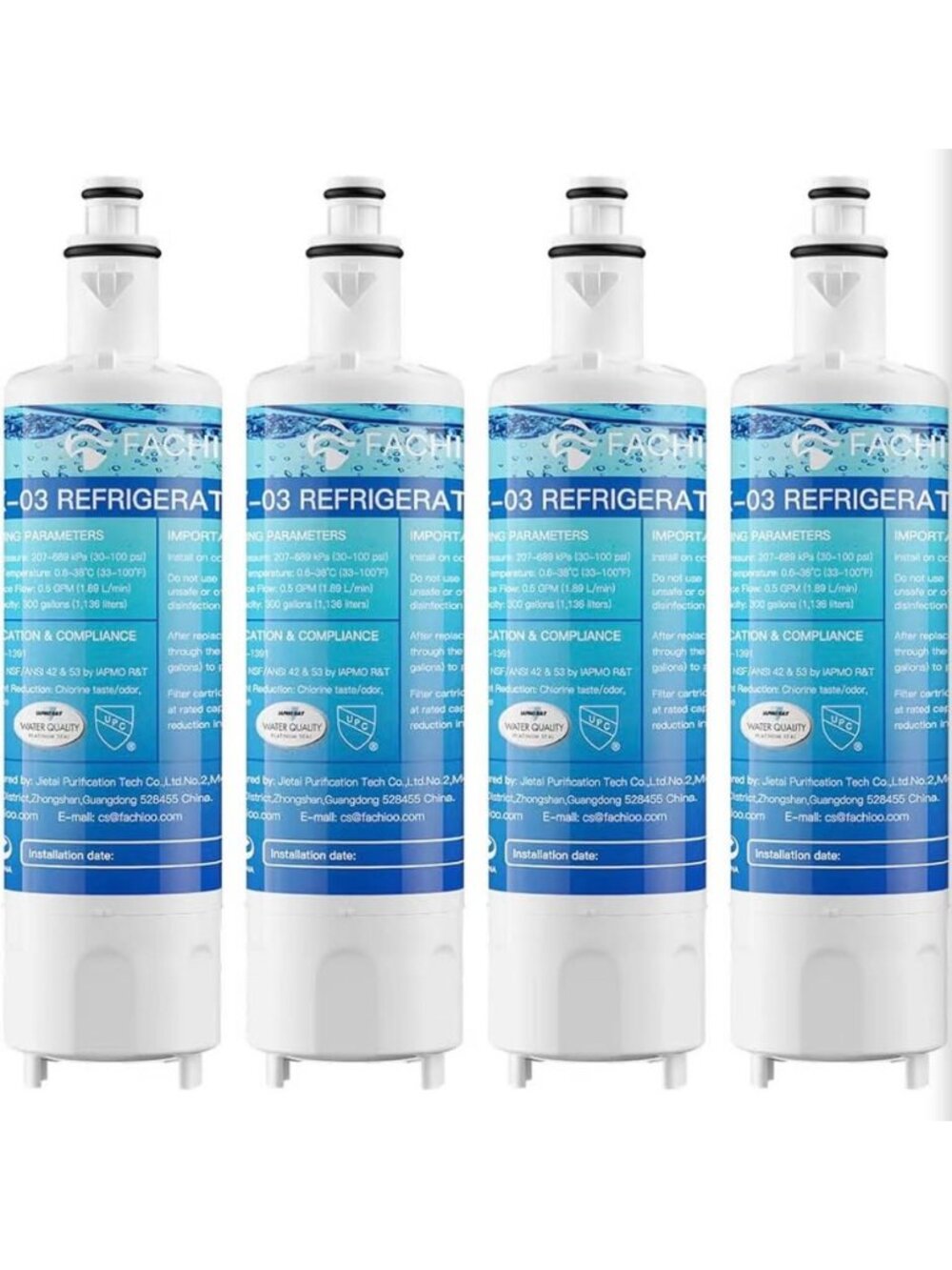NEW Fachoo LT700P Refrigerator Water Filter 4-Pack